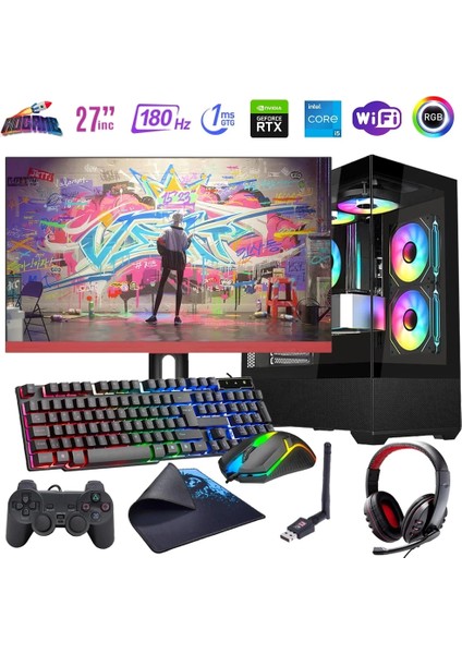 I5 14400F 16GB Ddr4 1tb M2 12GB RTX4070 27" 180Hz Monitörlü Oyun Bilgisayarı (Gaming Set)