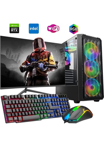 I7 14700F 16GB Ddr4 1tb M2 6gb RTX3050 24" Monitörlü Oyun Bilgisayarı