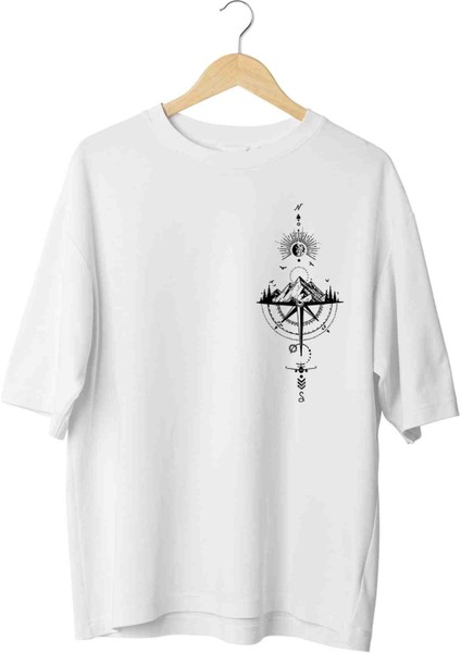 Pusula Baskılı Oversize Tshirt
