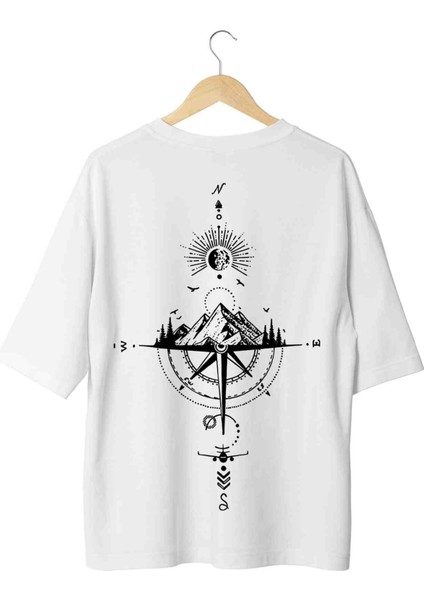 Pusula Baskılı Oversize Tshirt