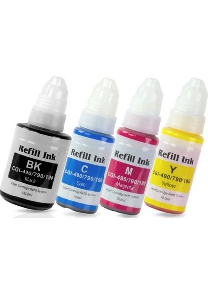 Görkembüro® Canon G4411 Mürekkep Seti (GI490) - 4 Renk