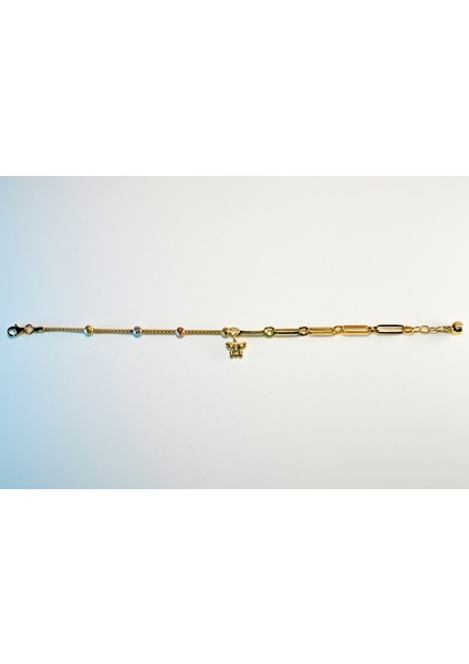 14 Ayar Altın 3.24 Gram Kelebekli Modern Tasarım Özel Kadın Bileklik modelleri