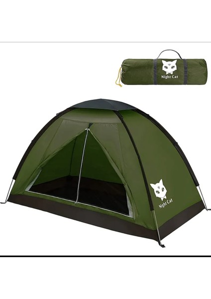 3-4 Kişilik 210D Pet Yağmur Geçirmez Kumaş (Pu 3000)KAMP Çadırı Night Cat