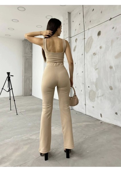 Bej Bilyeli Interlook Alt Üst Takım