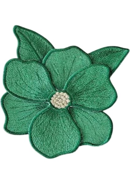 Yeşil Manolya Nakışlı Sunum ve Kokteyl Peçetesi