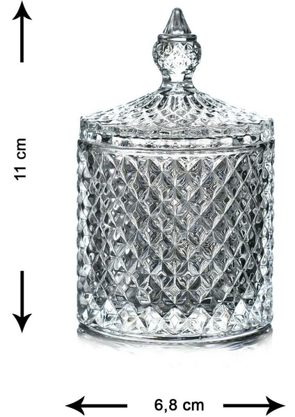 Kapaklı Cam Mini Sunumluk Şekerlik Lokumluk 6,8X11 cm fiyatları