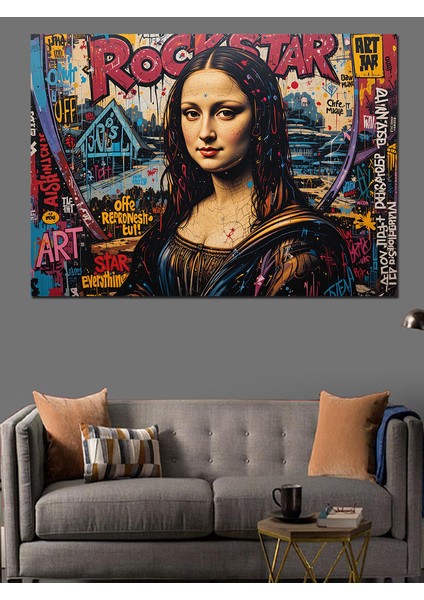 Graffiti Tarzı Mona Lisa Dekoratif Tablo fiyatları