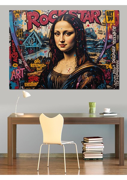 Graffiti Tarzı Mona Lisa Dekoratif Tablo modelleri