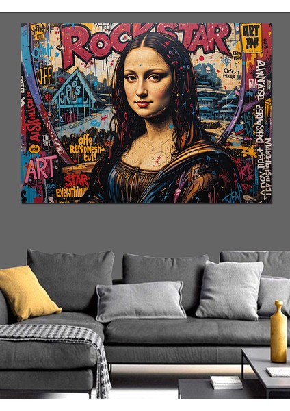 Graffiti Tarzı Mona Lisa Dekoratif Tablo fırsatları