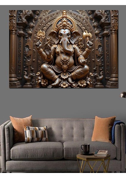 Tanrı Ganesha Heykeli Dekoratif Tablo