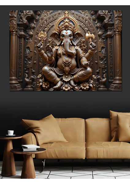 Tanrı Ganesha Heykeli Dekoratif Tablo