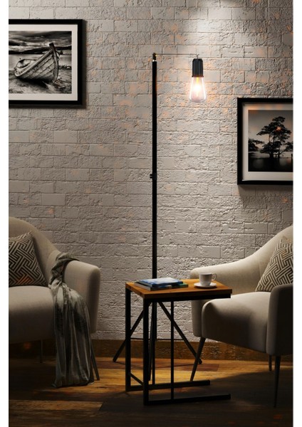 Gece Kitap Okuma Işığı Standlı 3 Mod'lu Şarjlı Dekor LED Lamba Rustik Sarı Ampul Lambader Fener