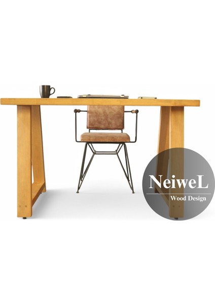 Mies Doğal Ahşap Çalışma ve Ofis MASASI-70 cm -120 cm modelleri