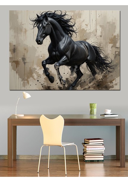 Siyah At Koşuyor Dekoratif Tablo fiyatları