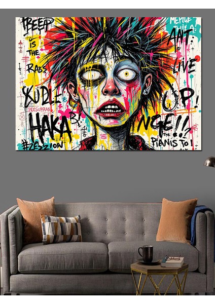 Grafiti Tarzı Çılgın Portre Dekoratif Tablo fiyatları