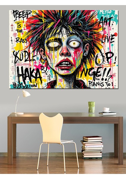 Grafiti Tarzı Çılgın Portre Dekoratif Tablo modelleri
