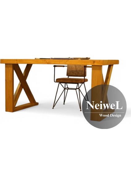 Wood Doğal Ahşap Çalışma ve Ofis MASASI-80 cm -200 cm