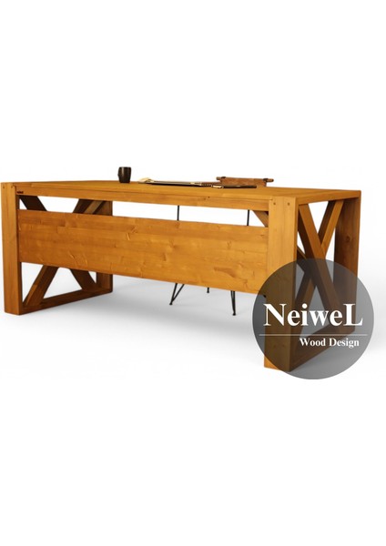 Owen Doğal Ahşap Çalışma ve Ofis MASASI-100 cm -220 cm
