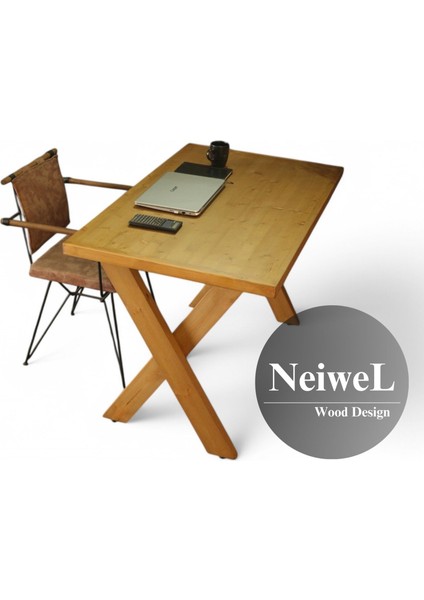 Enax Doğal Ahşap Çalışma ve Ofis MASASI-70 cm -180 cm