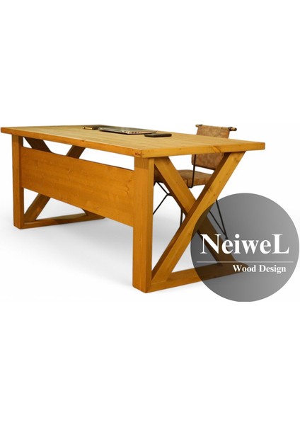 Ares Doğal Ahşap Çalışma ve Ofis MASASI-80 cm -200 cm