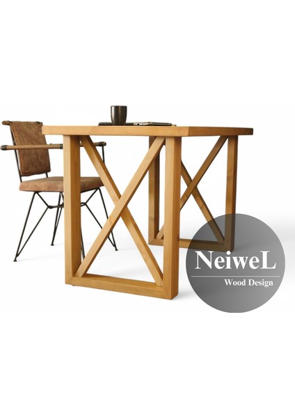 Loel Doğal Ahşap Çalışma ve Ofis MASASI-70 cm -200 cm