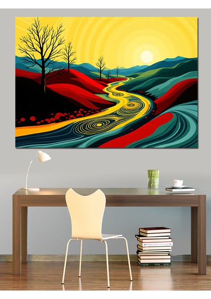 Soyut Renkli Yol Dekoratif Tablo