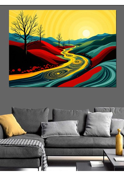 Soyut Renkli Yol Dekoratif Tablo fiyatları