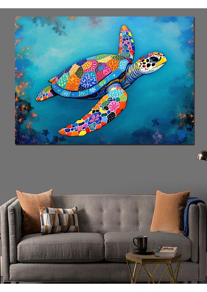 Deniz Kaplumbağası Deseni Dekoratif Tablo fiyatları
