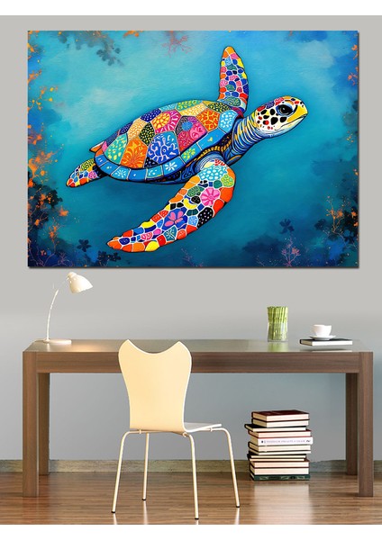Deniz Kaplumbağası Deseni Dekoratif Tablo modelleri