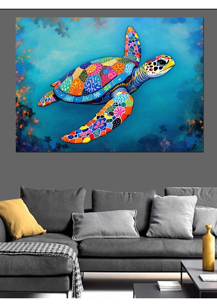 Deniz Kaplumbağası Deseni Dekoratif Tablo fırsatları