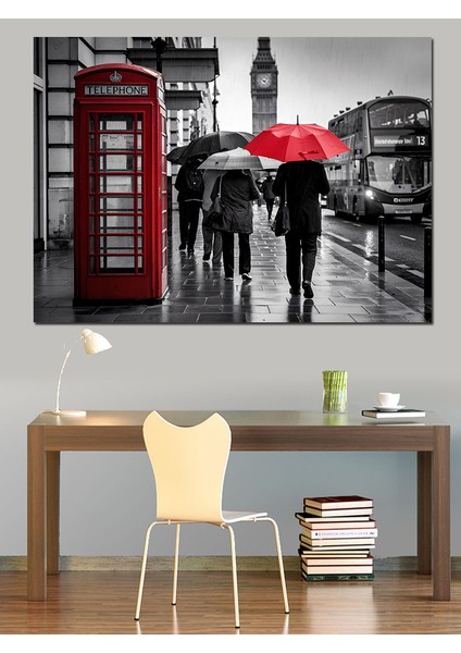 Yağmurda Şemsiyeli Insanlar Dekoratif Tablo fiyatları