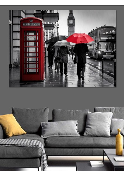 Yağmurda Şemsiyeli Insanlar Dekoratif Tablo modelleri