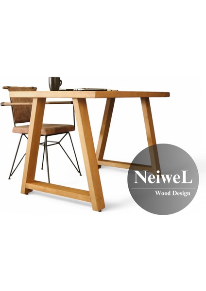 Mies Doğal Ahşap Çalışma ve Ofis MASASI-70 cm -140 cm