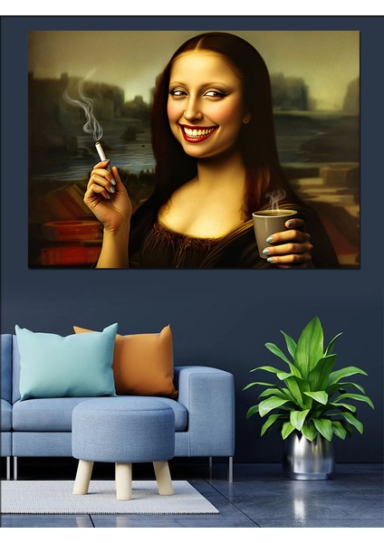 Sigara Içen Mona Lisa Dekoratif Tablo fiyatları