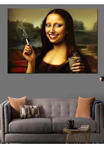 Sigara Içen Mona Lisa Dekoratif Tablo modelleri