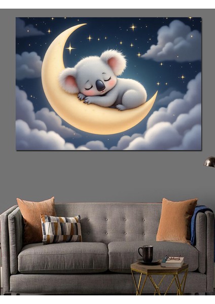 Ay Üzerinde Koala Dekoratif Tablo