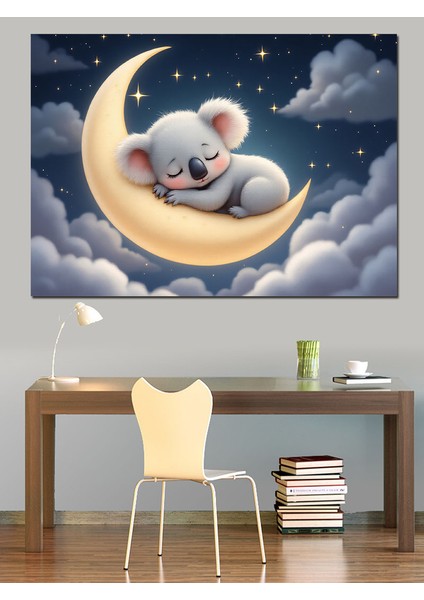 Ay Üzerinde Koala Dekoratif Tablo