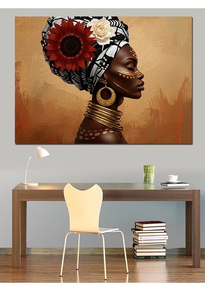Afrikalı Kadın Portresi Dekoratif Tablo modelleri