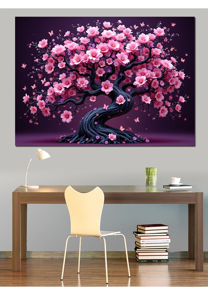 Çiçek Açan Sakura Ağacı Dekoratif Tablo modelleri