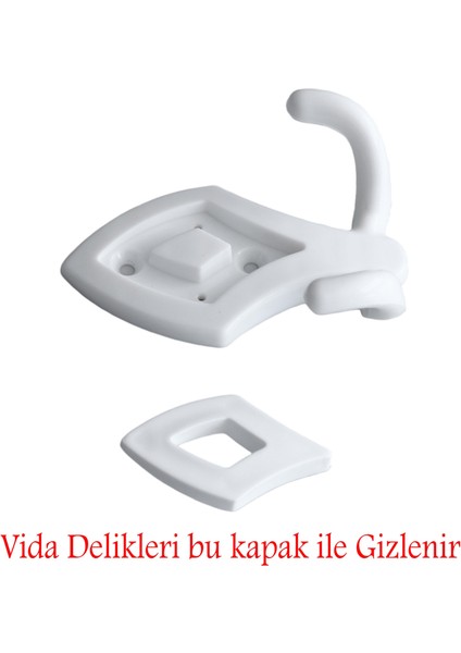 Nilay Askı Askılık Beyaz Vestiyer Duvar Askısı Dolap Elbise Portmanto Askılığı Plastik (5 Adet)