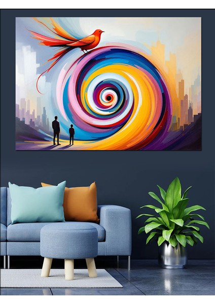 Renkli Döngüsel Sanat Dekoratif Tablo