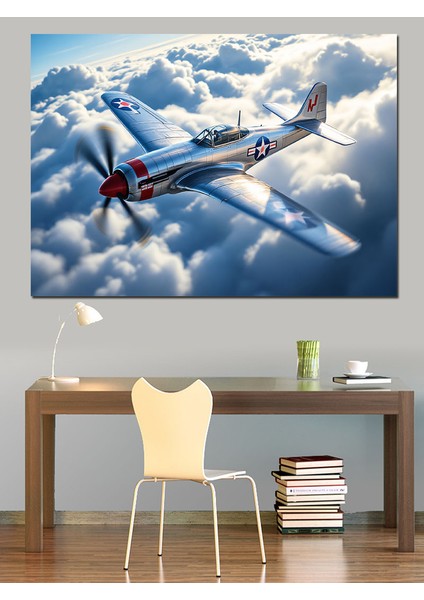 Bulutlar Üstünde Savaş Uçağı Dekoratif Tablo fiyatları