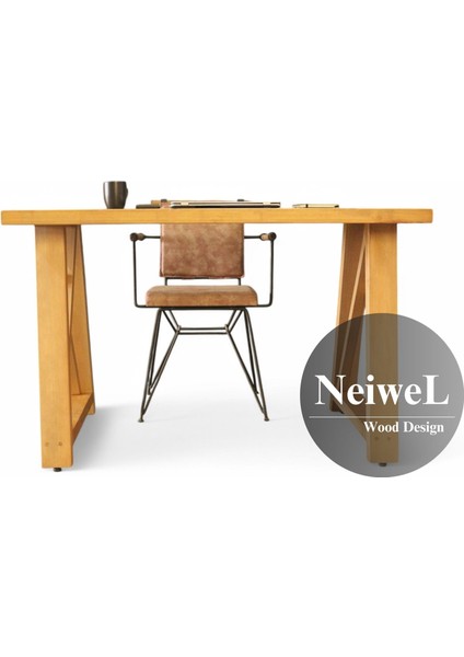 Wedel Doğal Ahşap Çalışma ve Ofis MASASI-70 cm -100 cm