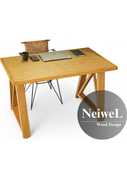 Wedel Doğal Ahşap Çalışma ve Ofis MASASI-70 cm -100 cm