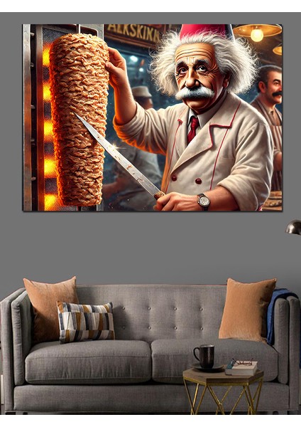 Döner Ustası Einstein Dekoratif Tablo
