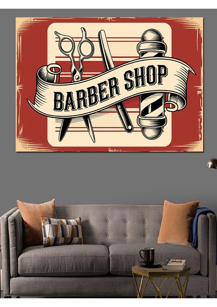 Berber Dükkanı Posteri Dekoratif Tablo