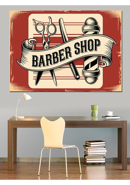 Berber Dükkanı Posteri Dekoratif Tablo fiyatları