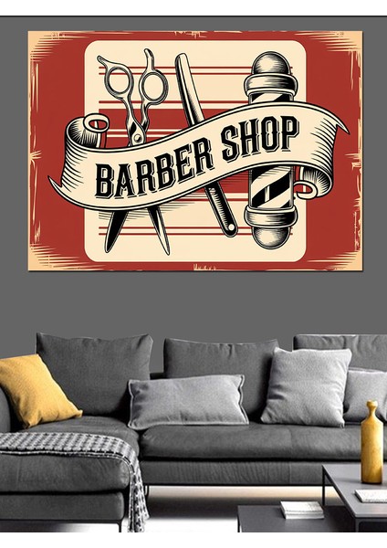 Berber Dükkanı Posteri Dekoratif Tablo modelleri