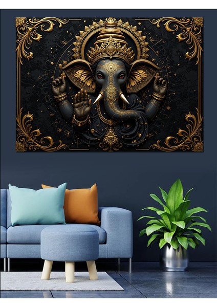Tanrısal Ganesha Illüstrasyonu Dekoratif Tablo