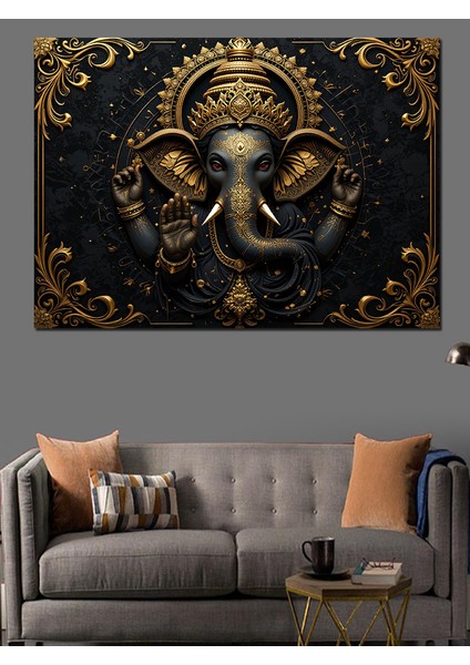 Tanrısal Ganesha Illüstrasyonu Dekoratif Tablo